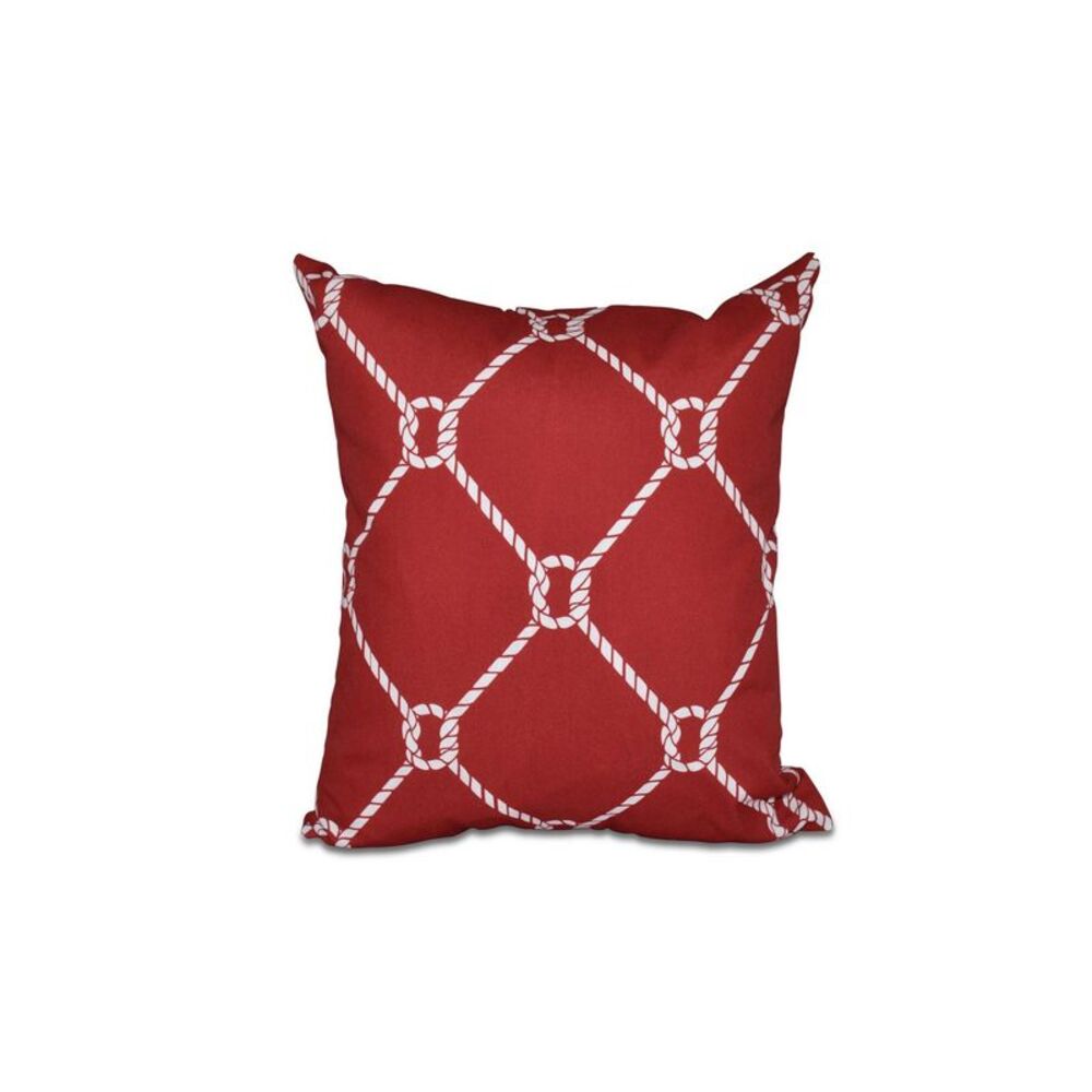NWT E BY DESIGN Ahoy! Red Patterned 16 x 16 in Decorative Pillow